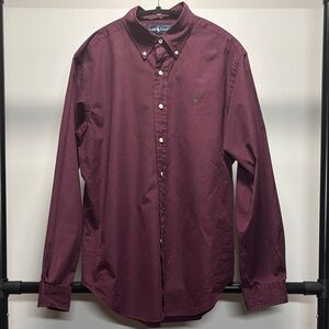 Ralph Lauren Men's Maroon Button-Down Shirt